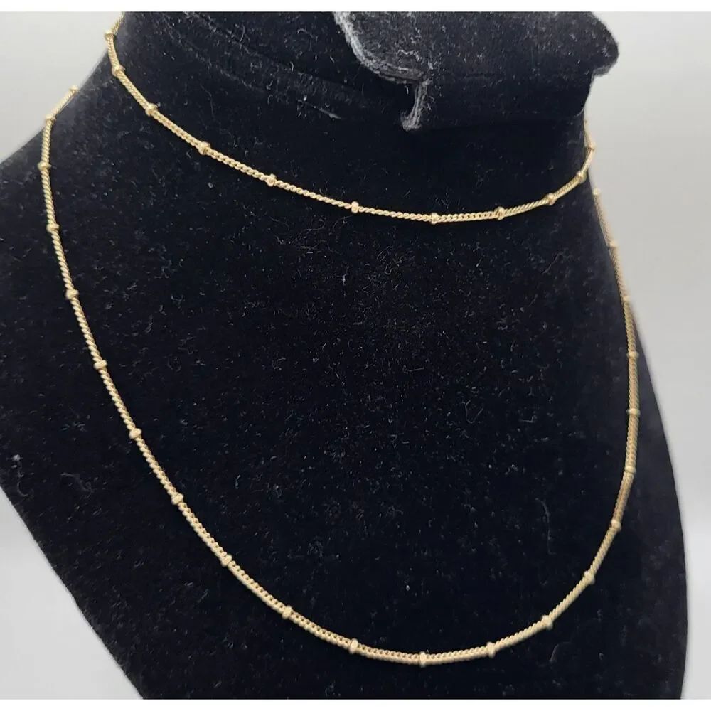 Stella & Dot Dainty Goldtone Station Necklace 31in